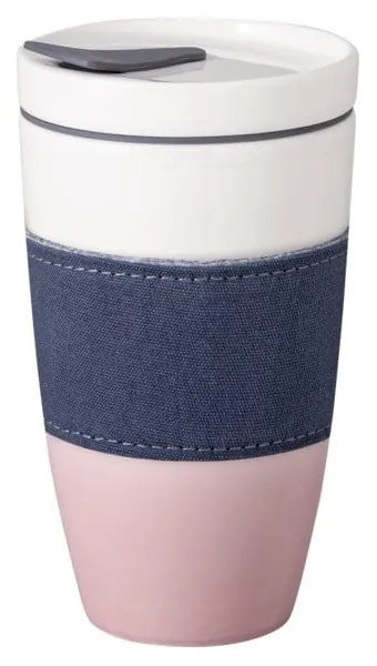 Tazza da viaggio in porcellana bianca e rosa Villeroy &amp; Boch , 350 ml Like To Go - like | Villeroy &amp; Boch