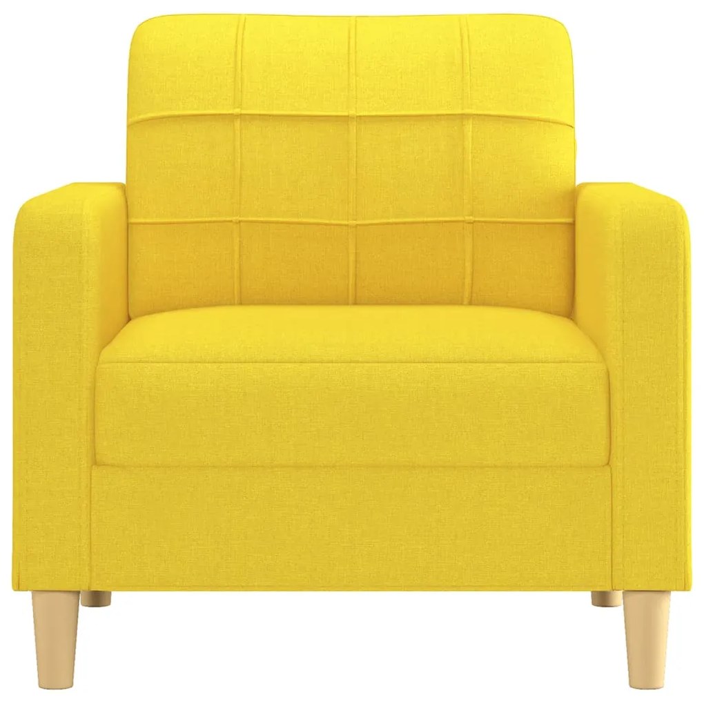 Poltrona giallo chiaro 60 cm in tessuto