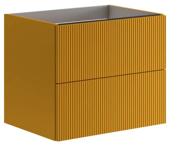 Armadietto bagno a terra Opera 2 cassetti P 45.5 x L 59.5 x H 50 cm laccato opaco senape