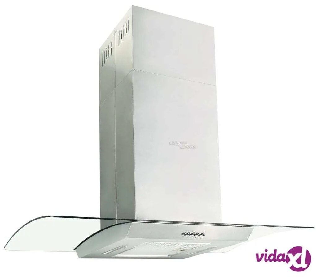 vidaXL Cappa a Isola 90 cm Acciaio Inossidabile 756 m³/h LED