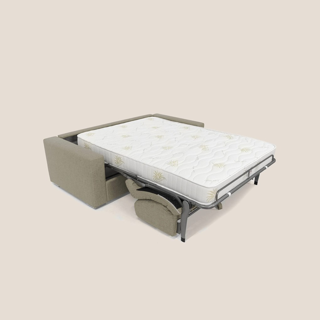 Nixon Divano letto matrimoniale con materasso 20 cm in tessuto impermeabile T03 marrone