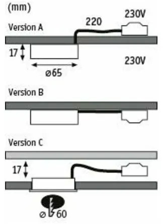 Paulmann 99990 - SET 3xLED/3,5W Illuminazione mobili PUKK 230V