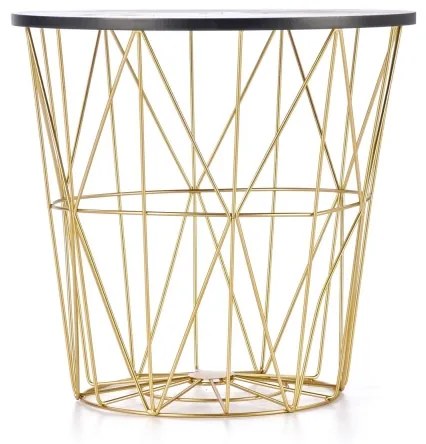 Tavolino HARISSA 41x42 cm oro/nero marmor decor