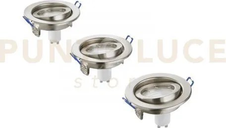 Kit  3 pezzi  incassi led matrix orientabili nikel 3 luci attacco g...