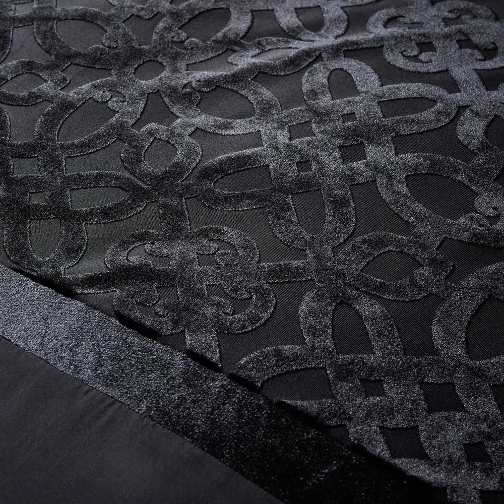 Biancheria da letto in velluto nero per letto matrimoniale 200x200 cm Lattice Cut - Catherine Lansfield