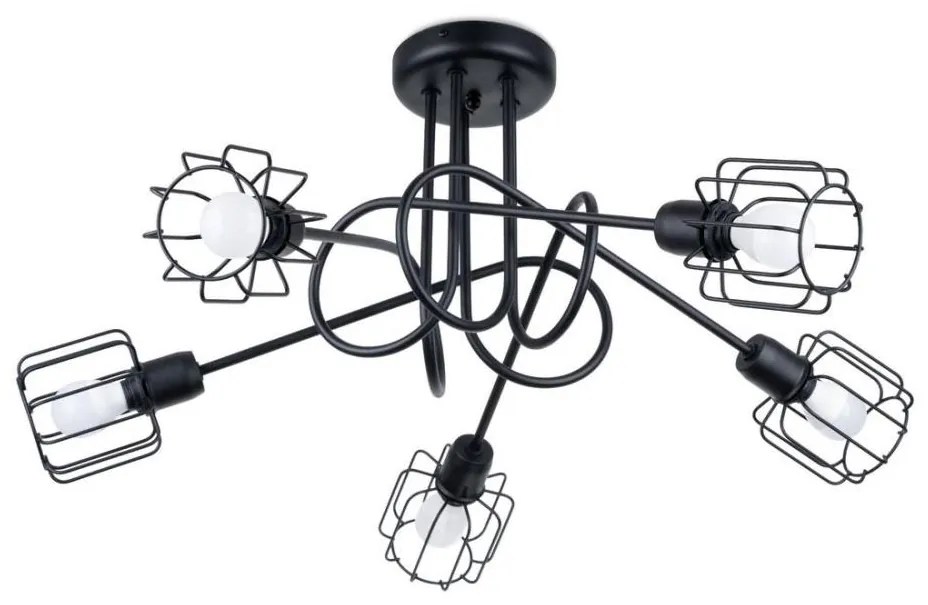 Sollux SL.1119 - Lampadario a stelo BELUCI 5xE14/40W/230V nero