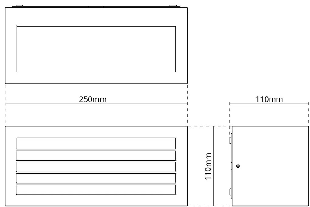 Applique Line Design E27 Mattone Ruggine Corten IP65 Antiabbagliamento