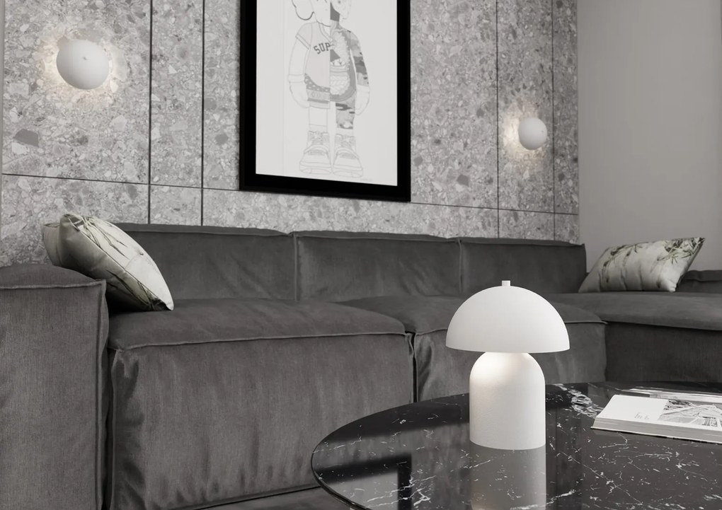 Lampada Da Tavolo Moderna Hera Acciaio Bianco 2 Luci G9 Ip20