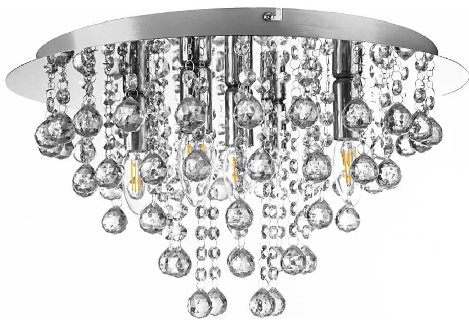 Globo 63040506 - Plafoniera LONDON 5xE14/40W/230V diametro 46 cm cromo lucido