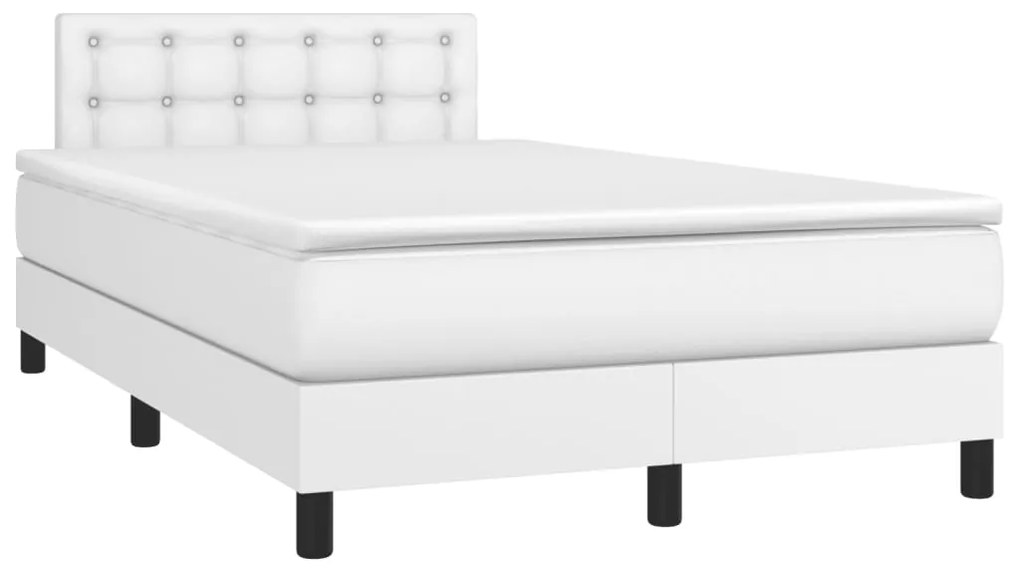 Giroletto Molle Con Materasso E Led Bianco 120x190cm Similpelle /