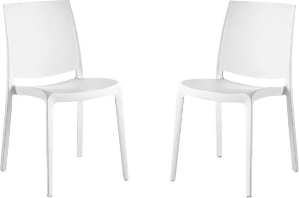 Sedia da giardino o cucina in polipropilene impilabile - Set 2 FEBE Bianco