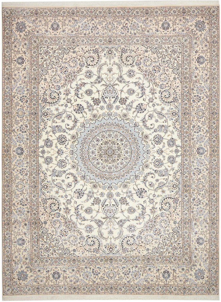Nain Tappeto persiano 420 x 300 Beige (Iran) Annodato A Mano