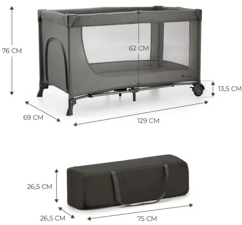 KINDERKRAFT - Culla da viaggio JOY 2 grigio