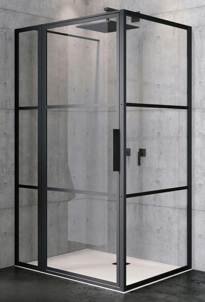 Riho Grid box doccia 130x100 cm rettangolare nero opaca/vetro con motivo G004024121