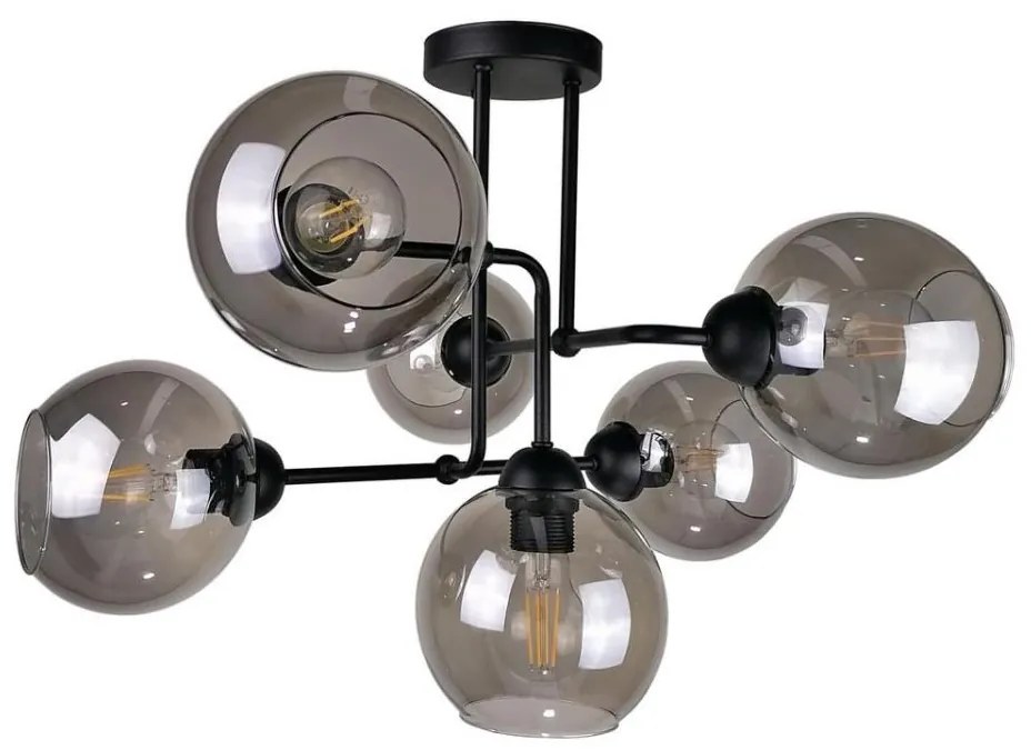 Lampadario a plafone OSMO 6xE27/60W/230V nero