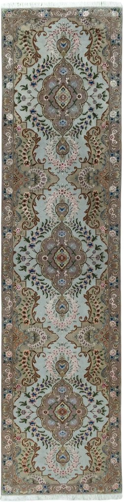 Tabriz Tappeto persiano 90x340 Blu (Iran) Annodato A Mano