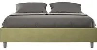 Letto Sommier imbottito Matrimoniale 160x200 cm Azelia - Contenitore,Microfibra,T verde