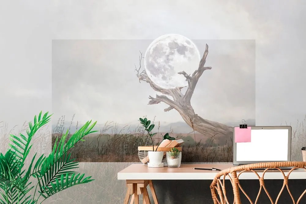 Carta da parati – Luna tra le braccia dell'albero