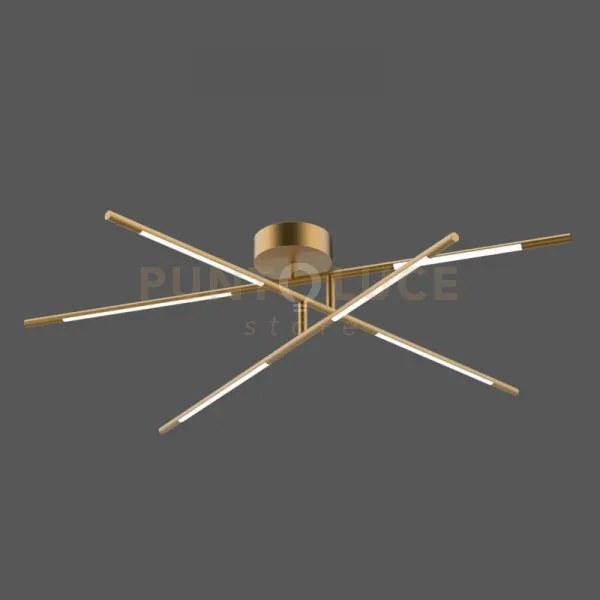 Tabular lampadario da soffitto 6 oro satinato led 30w 2400lm 3000k ...