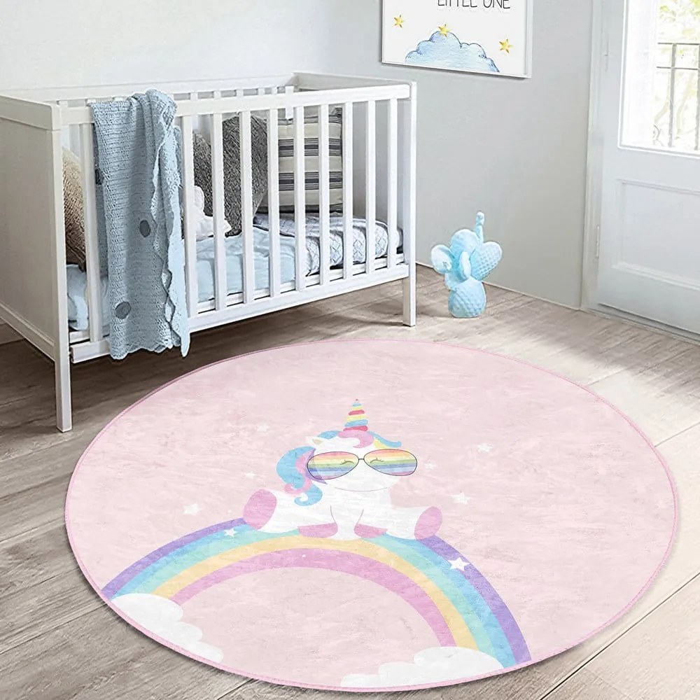 Tappeto rosa per bambini ø 80 cm Comfort - Mila Home