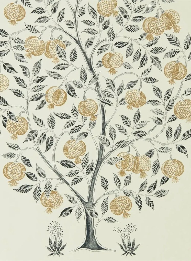 Sanderson Carta da parati Anaar Tree - Charcoal/ Gold