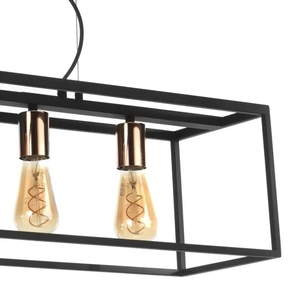 ONLI - Lampadario a sospensione con filo FLOKI 4xE27/15W/230V nero/rame