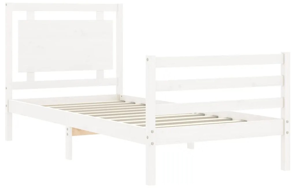 Giroletto con testiera bianco small single legno massello