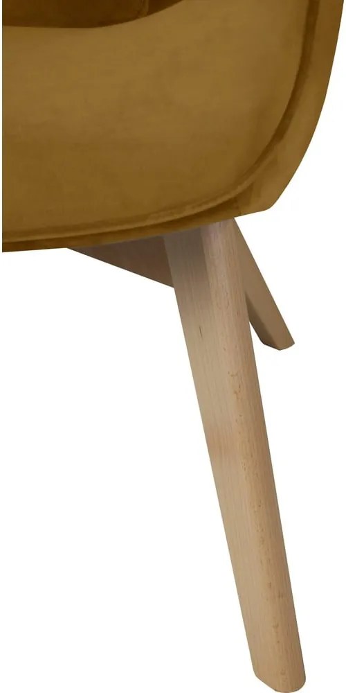 Poltrona color senape con rivestimento in velluto Niko – Ropez