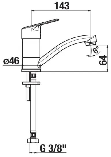 JIKA H3512E10042201 - Rubinetto lavabo LYRA 14,3 cm cromo lucido