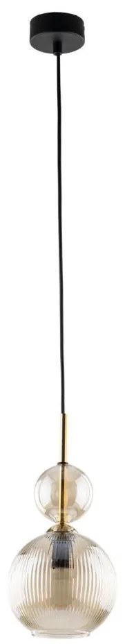 Lampada a sospensione SOPHIA con cavo 1xE14/10W/230V nero/beige fumé