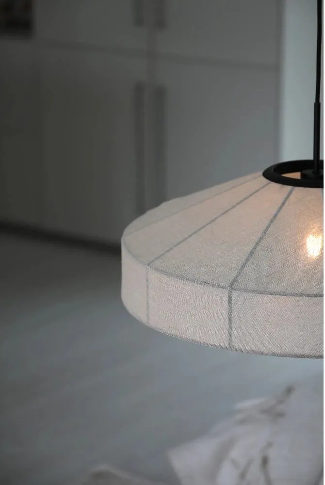 Lampadario bianco e nero con paralume in tessuto ø 57 cm Alia – Markslöjd