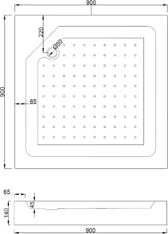 Mexen Rio cabina doccia quadrata 90 x 90 cm, trasparente, oro + piatto Rio, bianco - 860-090-090-50-00-4510