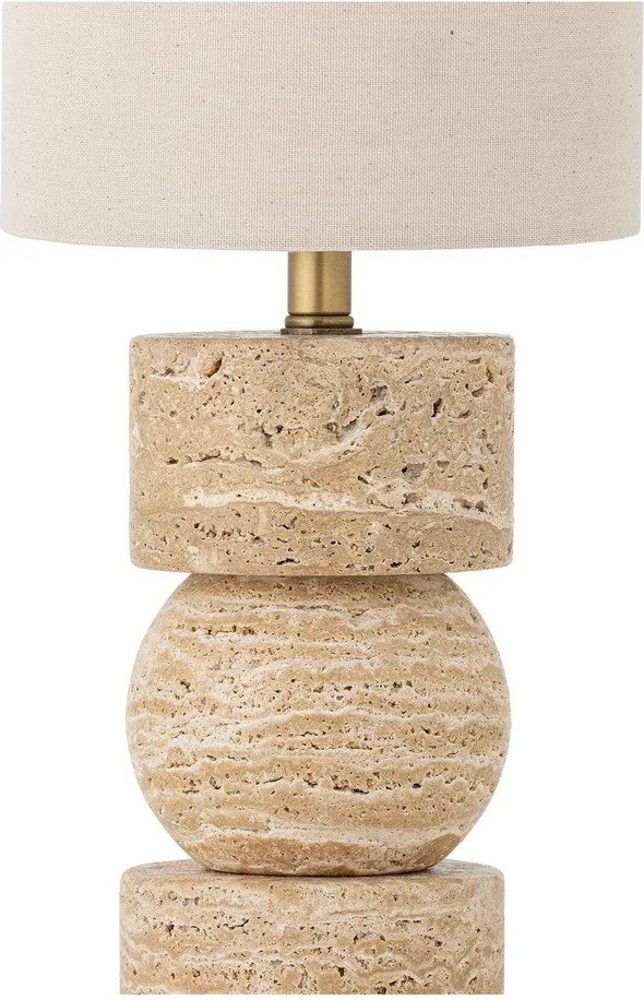 Lampada da tavolo di colore naturale in pietra con paralume in tessuto (altezza totale 53 cm) Marci – Bloomingville