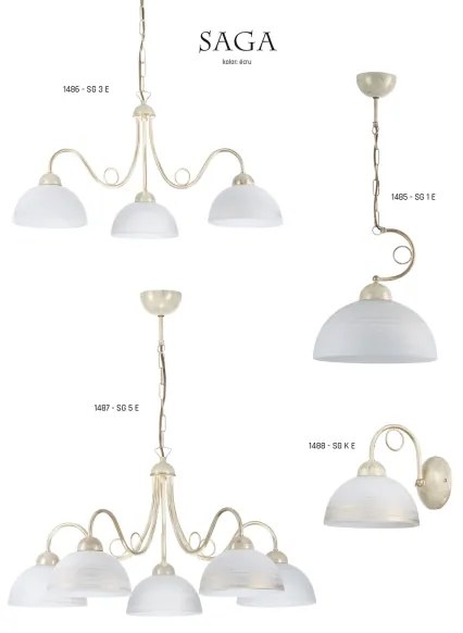 Jupiter 1486 - Lampadario a sospensione con catena SAGA 3xE27/60W/230V