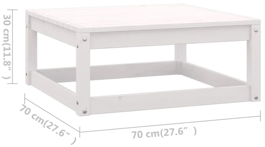 Set Divani da Giardino 9 pz Bianco in Legno Massello di Pino