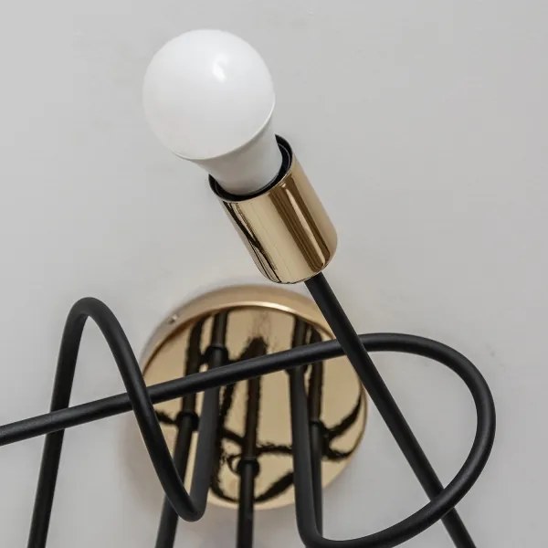 Lampadario a plafone OXFORD 5xE27/15W/230V oro/nero