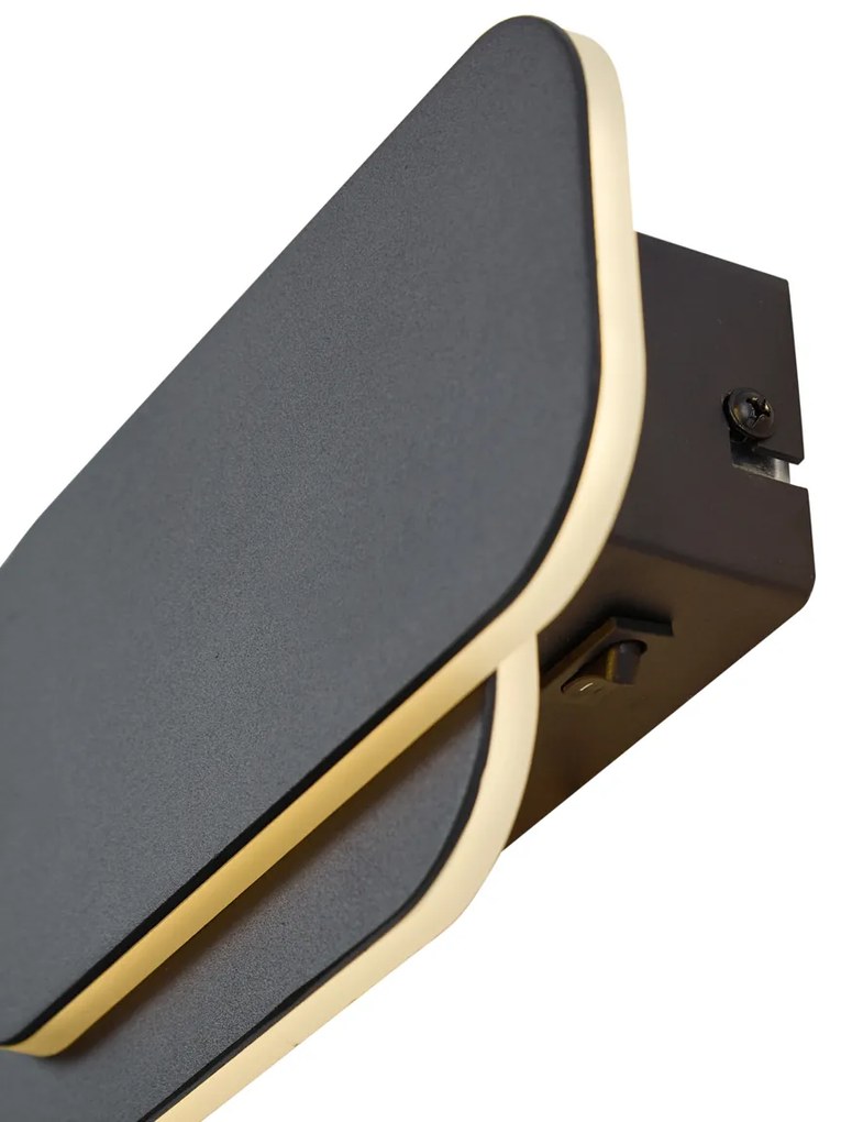 Lampada da parete moderna nera con LED dimmerabile a 3 livelli - Dias