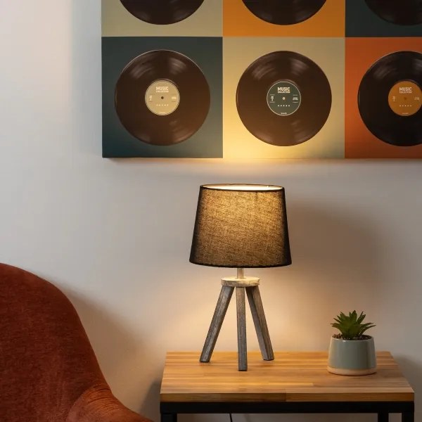 Atmosphera - Lampada da tavolo MINI 1xE14/25W/230V pino/nero