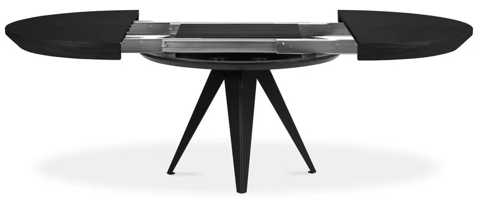 Tavolo da pranzo rotondo con piano nero allungabile con estensione ø 120 cm Magnus – Windsor & Co Sofas