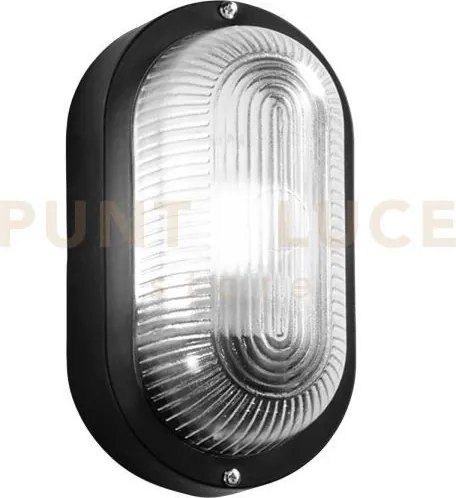 Applique turtle nera ovale liscia in vetro ip54 1 luce attacco e27 ...