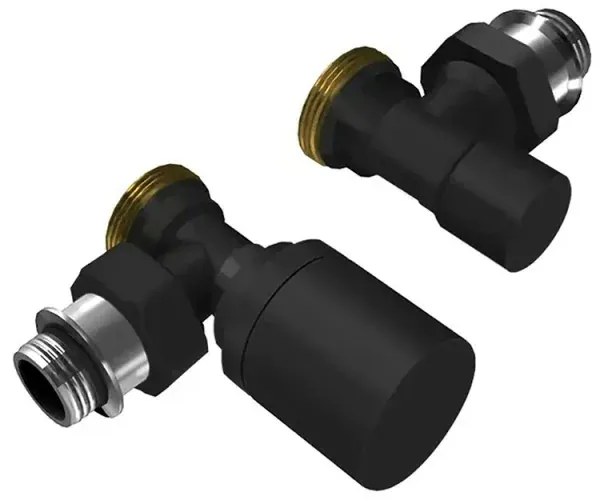 Termoarredo design nero opaco L 60x110 interasse 55 cm con Kit valvole