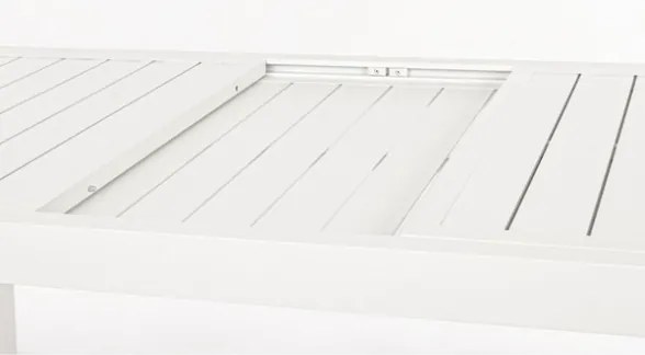 Tavolo In Alluminio Allungabile Da Esterno 90x160-240 Cm Bianco
