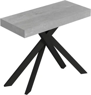 Consolle allungabile Libo - Cemento gambe antracite 90x40/300 cm