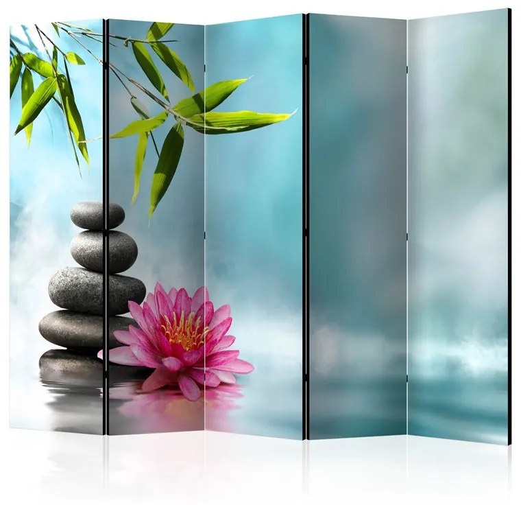 Paravento  Water Lily and Zen Stones II [Room Dividers]  Colore Blu, Dimensioni e Misure 225x172