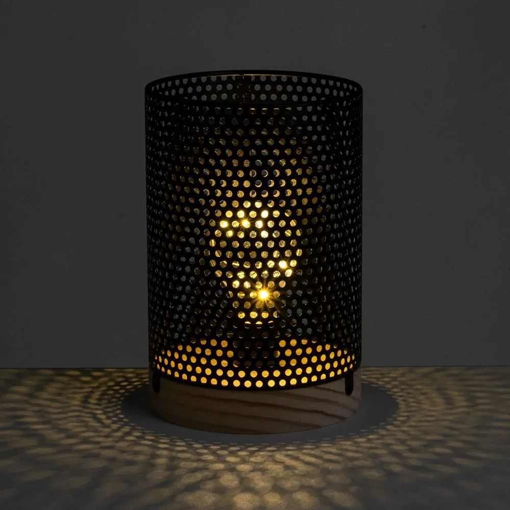 Lampada da tavolo nera con paralume in metallo (altezza 20 cm) - Casa Selección