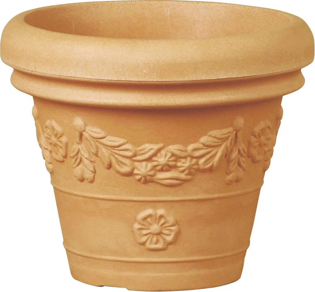 Vaso Ø45x38,8cm in Resina Tulli Festonato Classic 45 Anticato...