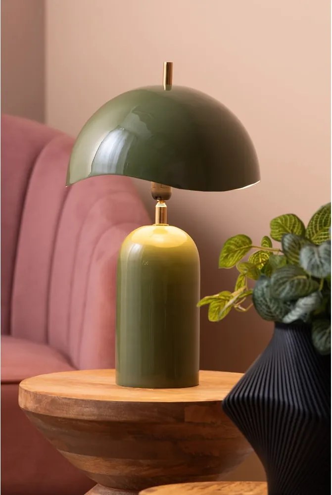 Lampada da tavolo verde scuro (altezza totale 41 cm) Querido – Leitmotiv