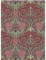 Morris & Co Carta da parati Honeysuckle & Tulip - Burgundy/ Sage
