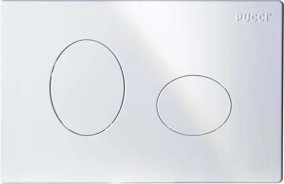 Placca ellisse bianca 2 pulsanti per cassetta incasso Pucci Eco 80130550