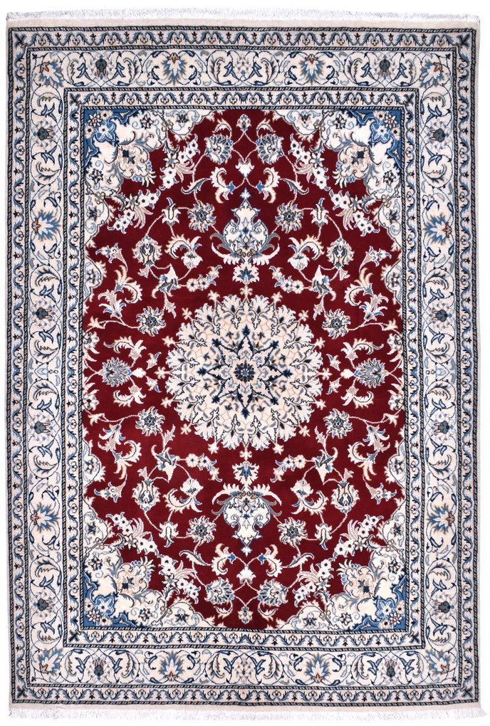 Nain Tappeto persiano 160x240 Rosso (Iran) Annodato A Mano